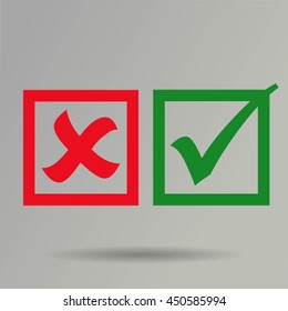 check mark, tick, yes, no, vote icon
