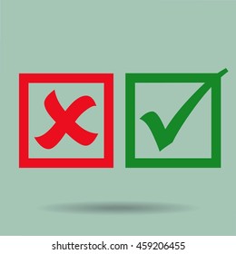 check mark, tick, yes, no, vote icon