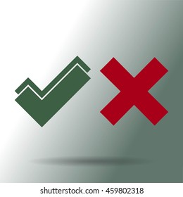 check mark, tick, yes, no, vote icon