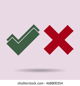 check mark, tick, yes, no, vote icon