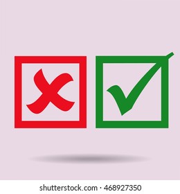 check mark, tick, yes, no, vote icon