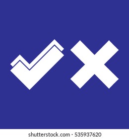 check mark, tick, yes, no, vote icon