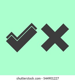 check mark, tick, yes, no, vote icon