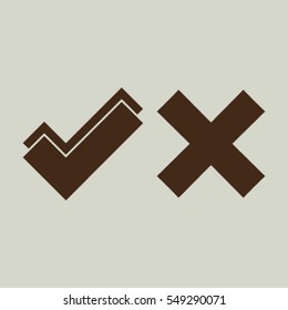 check mark, tick, yes, no, vote icon