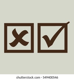 check mark, tick, yes, no, vote icon