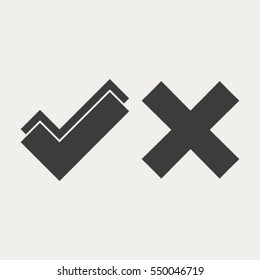 check mark, tick, yes, no, vote icon