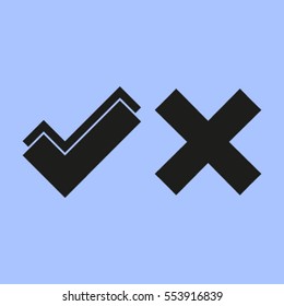 check mark tick  yes and no vote icon
