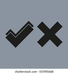 check mark, tick, yes, no, vote icon