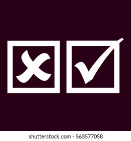 check mark, tick, yes, no, vote icon