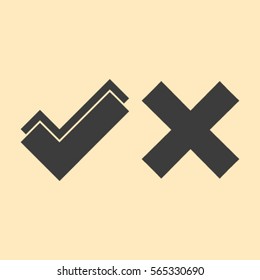 check mark, tick, yes, no, vote icon