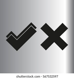 check mark, tick, yes, no, vote icon