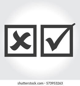 check mark, tick, yes, no, vote icon