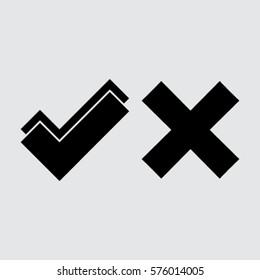 check mark, tick yes, no vote icon