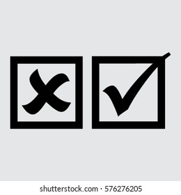 check mark, tick yes, no vote icon