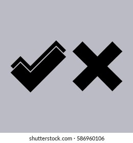 check mark, tick, yes, no, vote icon