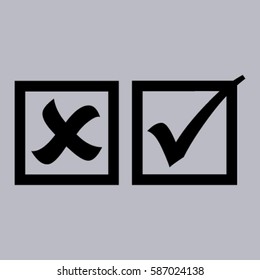 check mark, tick, yes, no, vote icon