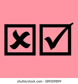 check mark, tick, yes, no, vote icon