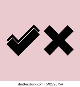 check mark, tick, yes, no, vote icon
