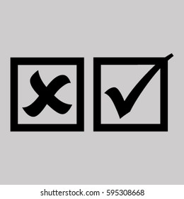 check mark, tick, yes, no, vote icon