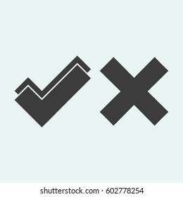 check mark, tick, yes, no, vote icon