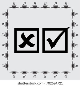 check mark, tick, yes, no, vote icon