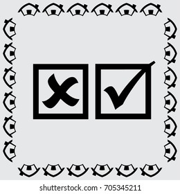 check mark, tick, yes, no, vote icon