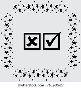 check mark, tick, yes, no, vote icon