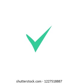 check mark, tick, yes, vote icon with shadow on a grey background
