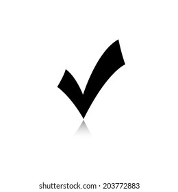 check mark, tick, yes, vote icon with shadow