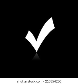 check mark, tick, yes, vote icon with shadow