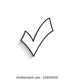 check mark, tick, yes, vote - vector icon with shadow