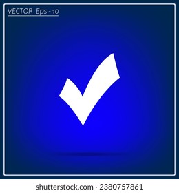 marca de verificación, graduación, sí, icono de voto con sombra sobre fondo gris