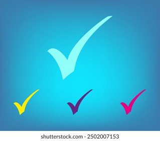 check mark, tick, yes, vote icon with shadow on a grey background