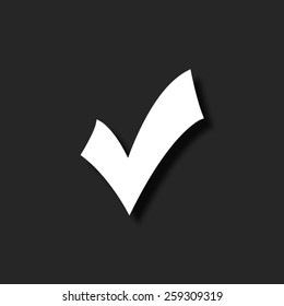 check mark, tick, yes, vote   - vector icon with shadow