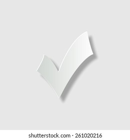 check mark, tick, yes, vote  - vector icon with shadow