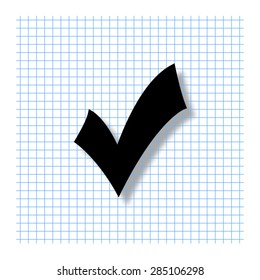 check mark, tick, yes, vote - vector icon with shadow