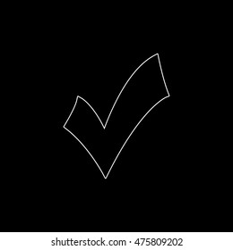 check mark; tick; yes; vote  - white vector icon