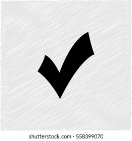 check mark; tick; yes; vote  - black vector icon