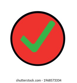 Marca de verificación utilizada para indicar el estado aprobado, completado o aprobado.
revisar el diseño de vectores de iconos EPS 10