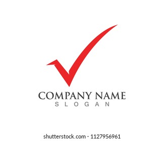 Check mark V Letter Logo Template