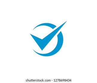 Check mark V Letter Logo Template