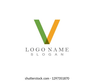 Check mark V Letter Logo Template