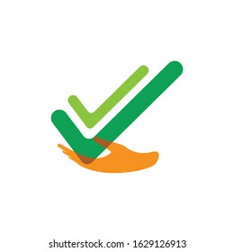 Check mark V Letter Logo Template