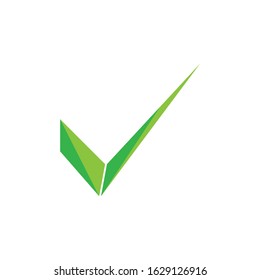Check mark V Letter Logo Template