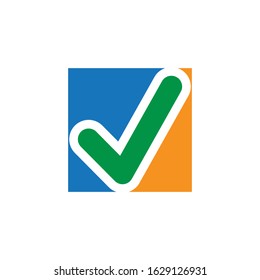 Check mark V Letter Logo Template