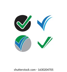 Check mark V Letter Logo Template