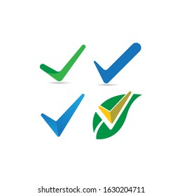 Check mark V Letter Logo Template