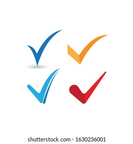 Check mark V Letter Logo Template