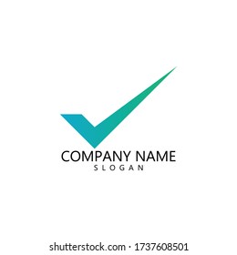 Check mark V Letter Logo Template