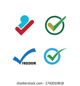 Check mark V Letter Logo Template